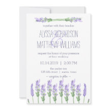 Lavanda Francesa de Aquarela no Casamento Branco