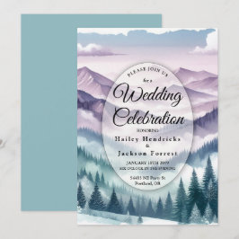 Convites Lavanda Frost no Casamento de Névoa Alpina