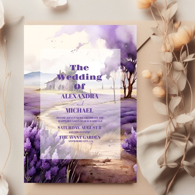 Convites Lavanda Greenery Wedding (Criador carregado)