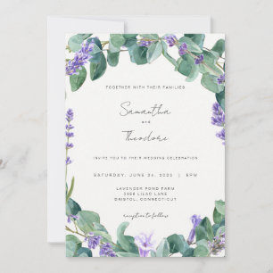 Convites Lavanda Invitation Greenery Purple Modern