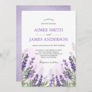 Convites Lavanda Invitation Rustic Elegant Floral