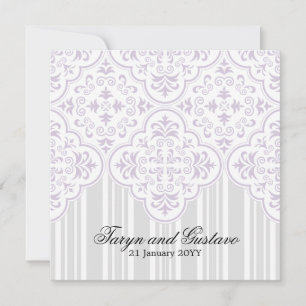 Convites Lavanda leve Casamentos Damask Personalizado