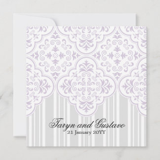 Convites Lavanda leve Casamentos Damask Personalizado