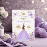Convites Lavanda Lilac Princesa Borboleta Dourada Quiñceane<br><div class="desc">Lavanda Lilac Princesa Borboleta Dourada Quiñceanera Convite Mis Quince 15 Anos,  16º Aniversário Borboleta.</div>