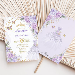 Convites Lavanda Lilac Rosa Quinceañera Princess Birthday