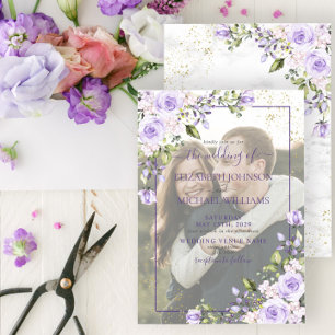 Convites Lavanda Lilac Vellum Overlay Foto Casamento