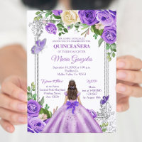 Lavanda lilás prata roxa Quinceanera Borboleta