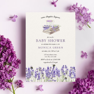 Convites Lavanda Livro Novo capítulo inicia Chá de fraldas
