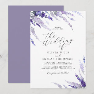 Convites Lavanda Mauve Dusty Purple Lilac Floral Casamento