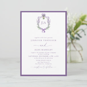 Convites Lavanda Moderna Floral   Casamento de Fotografia d