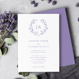 Convites Lavanda Monograma Wedding