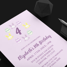 Convites Lavanda Páscoa 4º aniversário