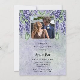 Convites Lavanda Pintada Wisteria Floral Adicionar Foto Cas