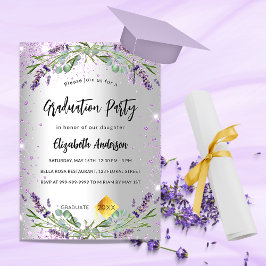 Convites Lavanda prateada, luxo de eucalipto