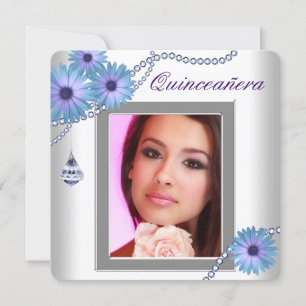 Convites Lavanda Purple Daisy Quinceanera
