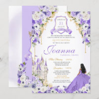 Lavanda Purple e Dourada Princesa Real Quinceanera