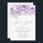 Convites Lavanda Purple Sparkle Floral Sweet 16 Party<br><div class="desc">Lavanda Purple Sparkle Floral Sweet 16 Convite de festas Ver coleção correspondente em Niche e Nest Store</div>