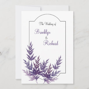 Convites Lavanda Púrpura, casamento botânico