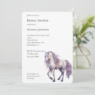 Convites Lavanda Romântica Chá de panela de Cavalo Branco