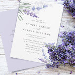 Convites Lavanda Romântica de Aquarela com Detalhes Casamen<br><div class="desc">Convite para casamento floral de lavanda de aquarela romântica com detalhes no verso.</div>