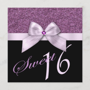 Convites Lavanda Rosa Glitter Gem Doce Dezesseis Aniversár