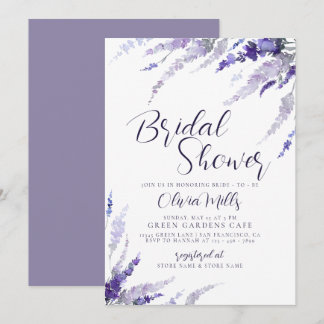 Convites Lavanda Roxo Chá de panela Lilar Floral Dusty