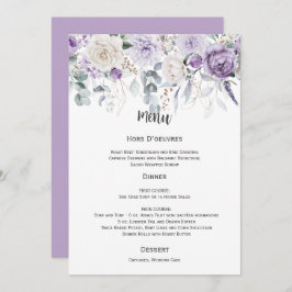 Convites Lavanda, Roxo, Marfim, Menu Casamento Verde