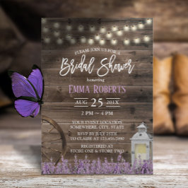 Convites Lavanda russa Chá de panela Lanterna Branca Floral