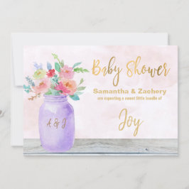 Convites *~* Lavanda Rustic Mason Jar Flowers