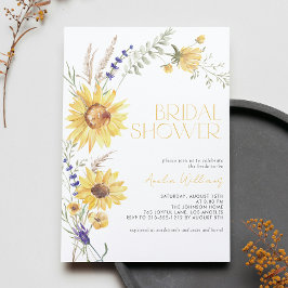 Convites Lavanda Rústica de Girassol Chá de panela Floral