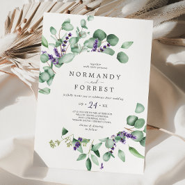 Convites Lavanda rustica e Casamento Casual Eucalyptus