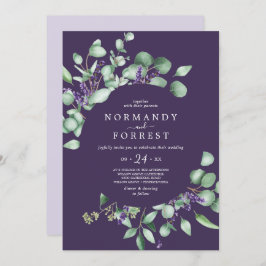 Convites Lavanda rustica e Casamento Casual Eucalyptus Purp