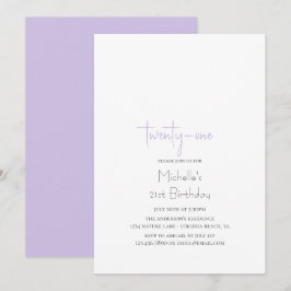 Convites Lavanda Simples e Moderno Minimalista