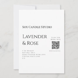 Convites Lavanda soy candela com rosa adicione q r código t