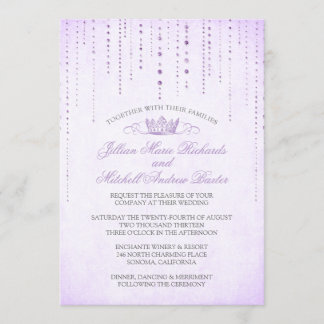 Convites Lavanda Sparkles & Crown Fairytale Wedes