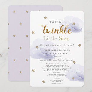 Convites Lavanda Twinkle Little Star Chá de fraldas por Co