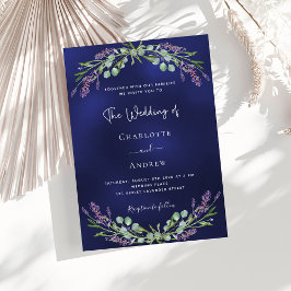 Convites Lavanda verde marinho azul luxo casamento