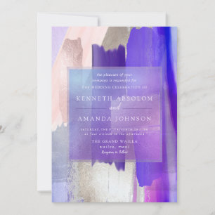 Convites Lavanda Violet Lilac da Amostra de Aquarela PixDez