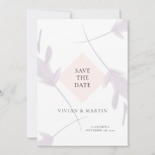 Convites Lavanda Violeta Elegante e Peach Salvar a Data