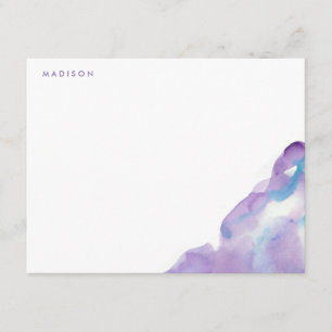 Convites Lavanda Watercolor - Notas de Obrigado
