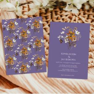 Convites Lavanda Wildflower Boho Casamento outono