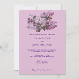 Convites Lavandas, Rosas e Lilases, Casamento