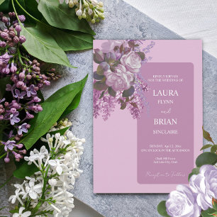 Convites Lavandas, Rosas e Lilases, Casamento