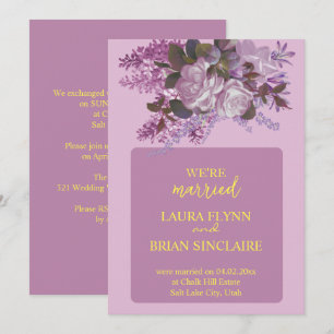 Convites Lavandas, Rosas e lilases, Recepção de casamento