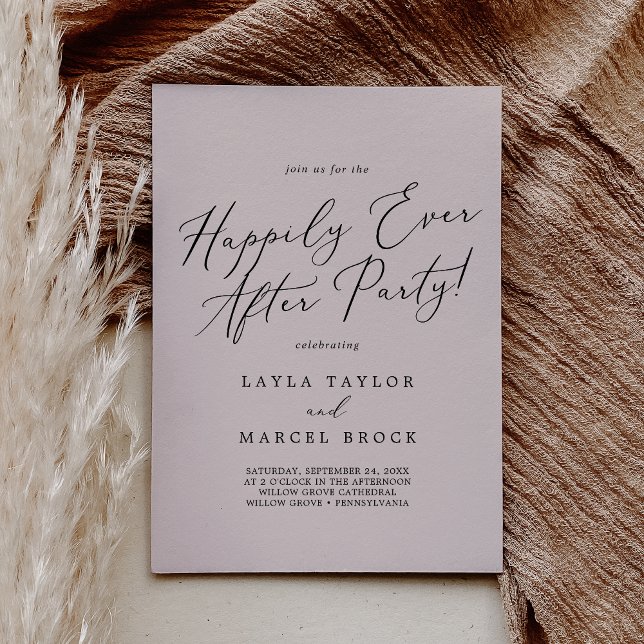 Convites Lave a Coordenada Lave Felizmente Depois da Festa (Wash Coordinate Blush Happily Ever After Party Invitation)