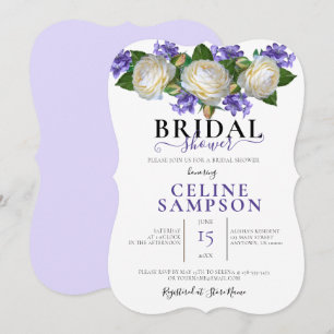 Convites Lavendar e Chá de panela Floral Branco