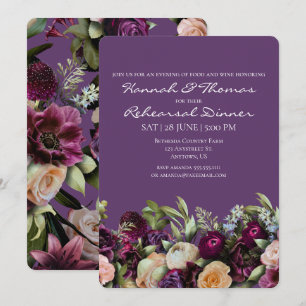Convites Lavendar Purple Elegante Janto de Ensaio Floral El