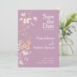 Convites Lavendar Wildflower Casamento Salve a Data