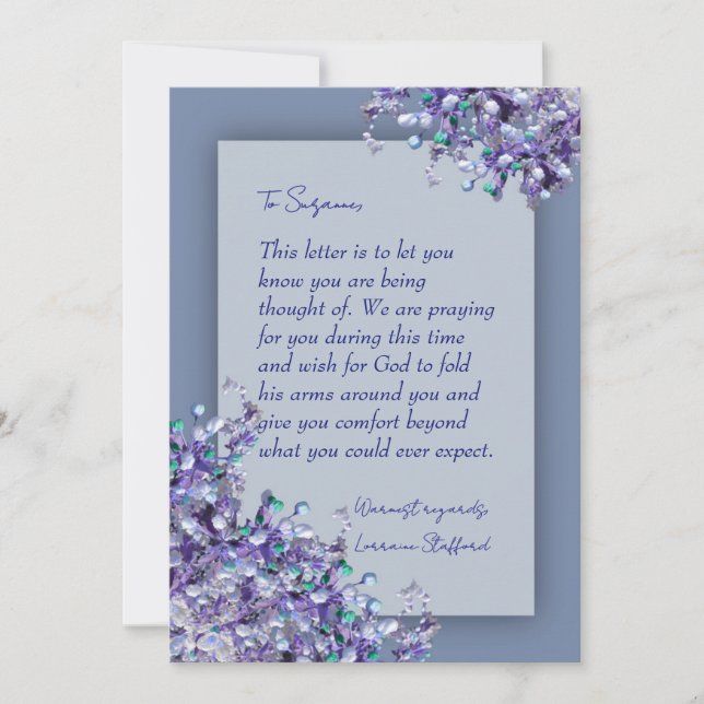 Convites Lavender Blue Spring Lilacs Sympathy Card (Frente)