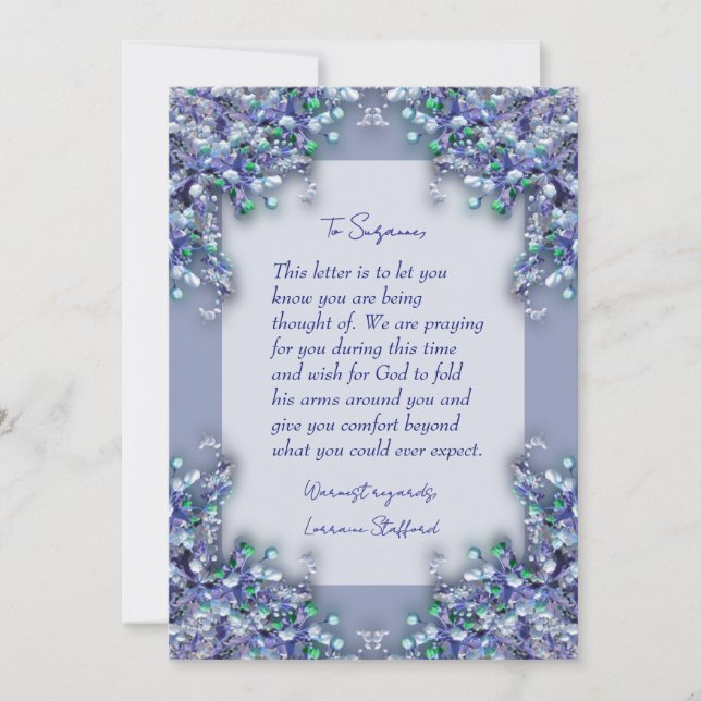 Convites Lavender Blue Spring Lilacs Sympathy Card (Frente)